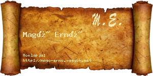 Magó Ernő névjegykártya